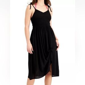 Miken Juniors Smocked MIDI Dress Cover-up Women S Swimsuit